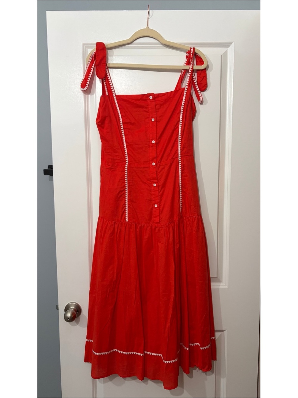 Bright Red Tie-Shoulder Sundress